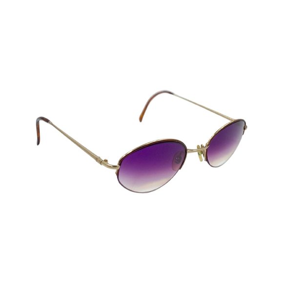 80\'s 90\'s Small CHRISTIAN DIOR Sunglasses Eyewear Gold Metal Frames Purple Lens main image 5
